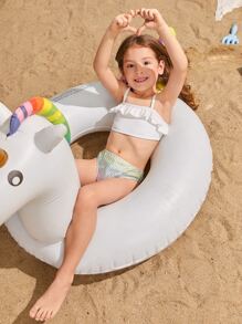 Ropa de playa de verano para niña bebé con ribete de volantes - Multicolor - Ver 1