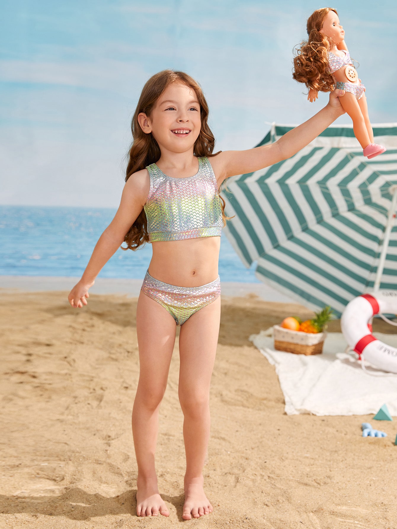 Our Baby Girl Metallic Beachwear Summer Beach is such a vibe ROMWE