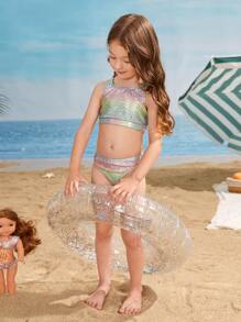 Baby Girl Metallic Beachwear Summer Beach - Multicolor - View 3
