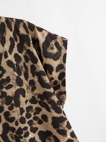 Mulvari Áo sơ mi Plus Size Cao thấp Báo Giải trí - Nhiều màu - Xem 4