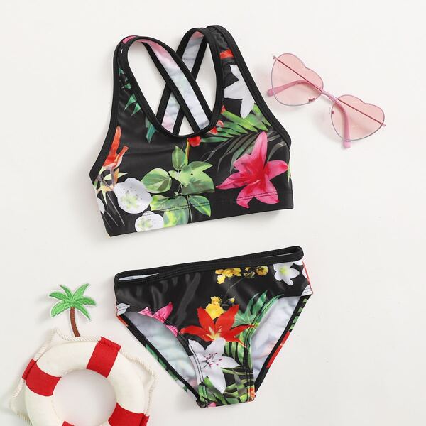 

Toddler Girls Floral & Tropical Bikini Swimsuit, Multicolor