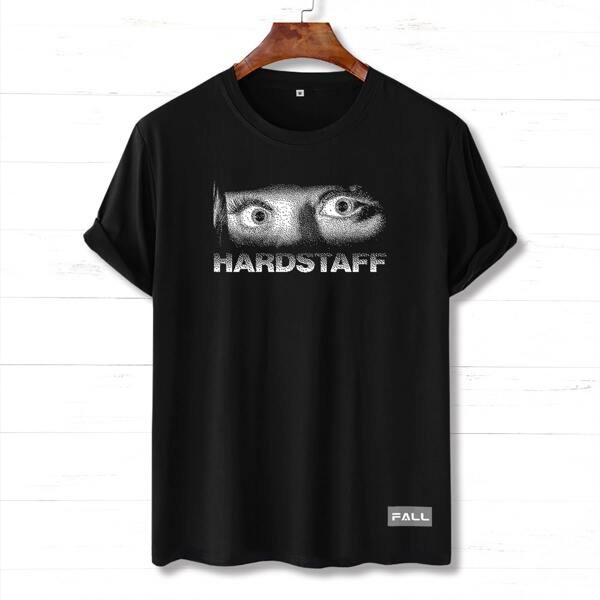 

Men Figure & Letter Graphic Tee, Black