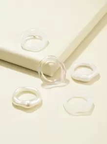 5入組鏤空戒指 - 彩色 - 查看 1