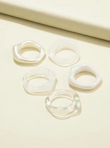 5入組鏤空戒指 - 彩色 - 查看 2