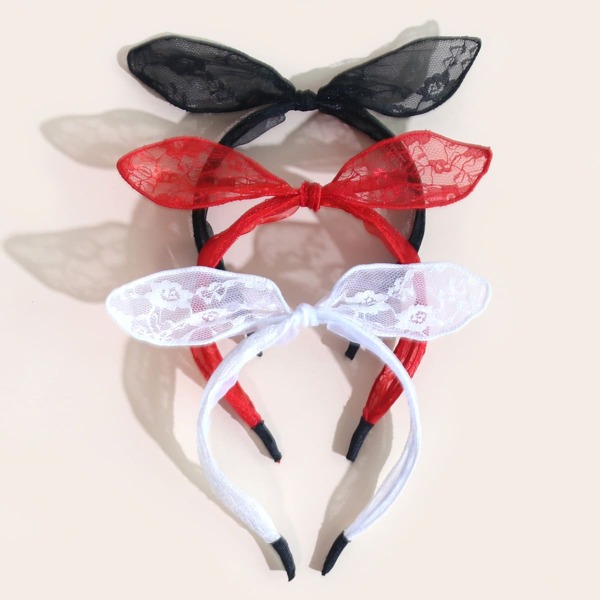 

3pcs Toddler Girls Bow Knot Decor Hair Hoop, Multicolor