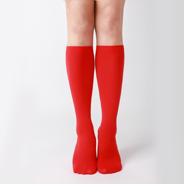 

Solid Over The Calf Socks, Red