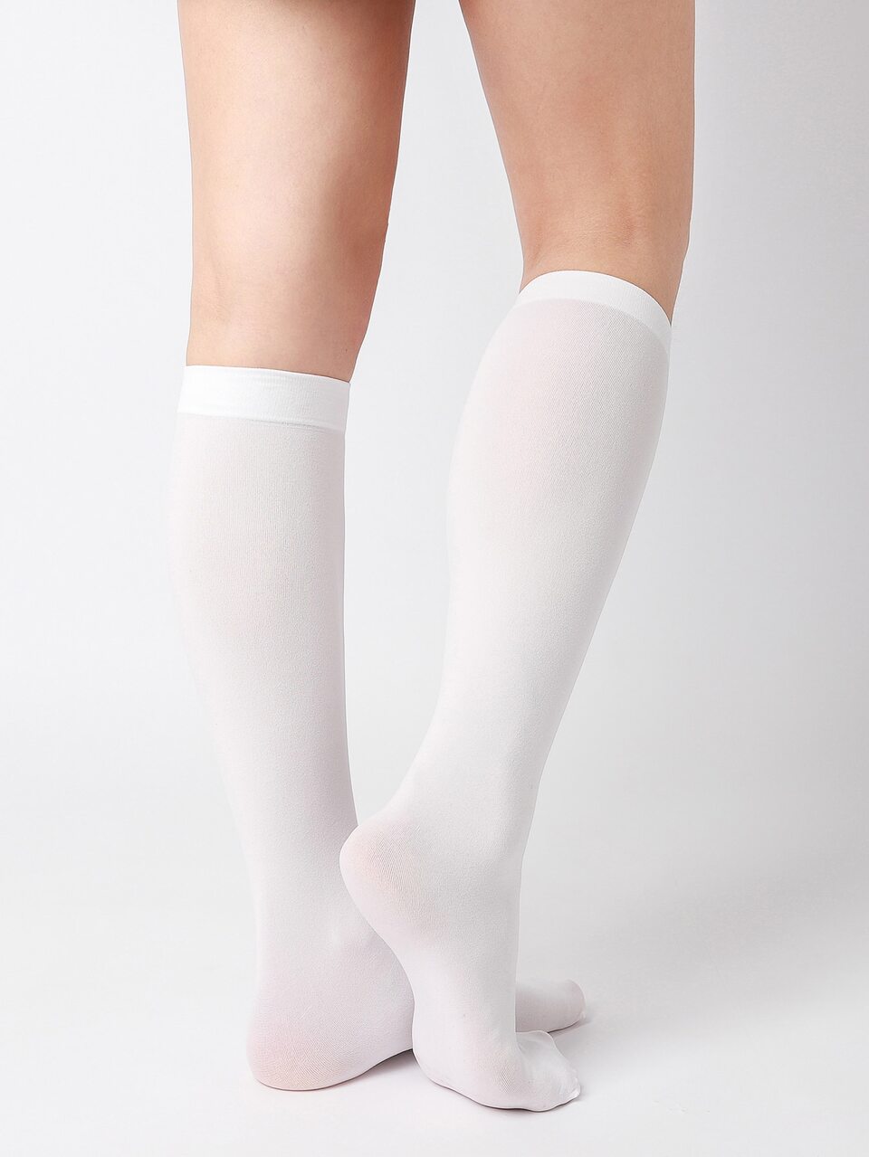 Solid Stretchy Over The Calf Socks, Cozy