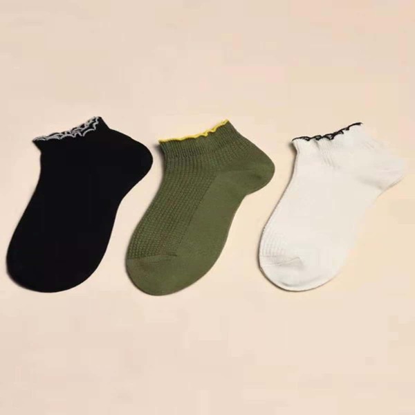 

3pairs Solid Ankle Socks, Multicolor