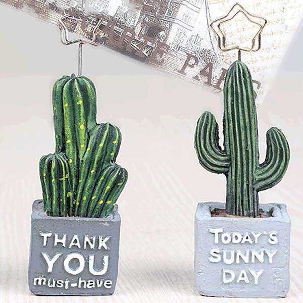 

1pc Cactus Shaped Random Card Clip, Multicolor