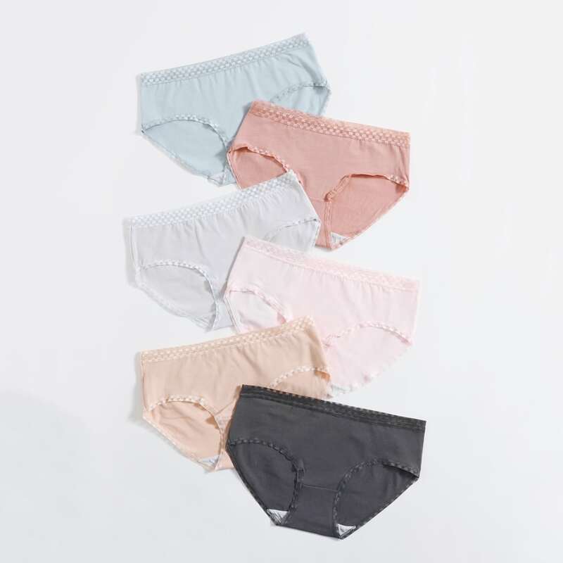 

6pack Lace Trim Panty Set, Multicolor