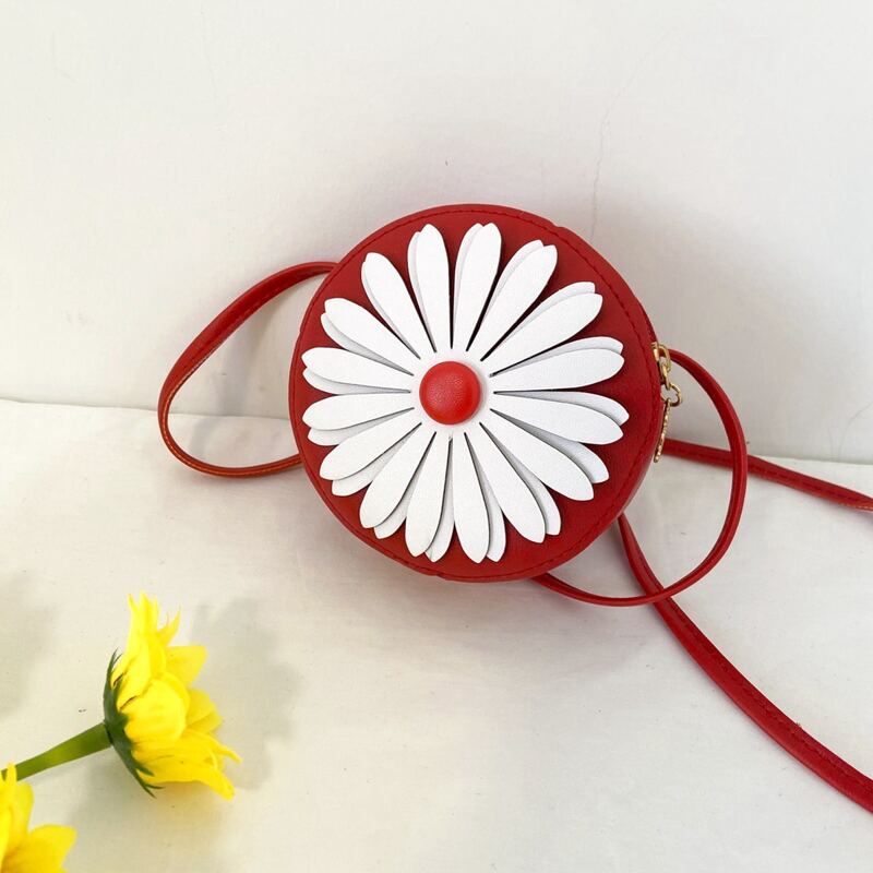 

Flower Pattern Round Bag, Red