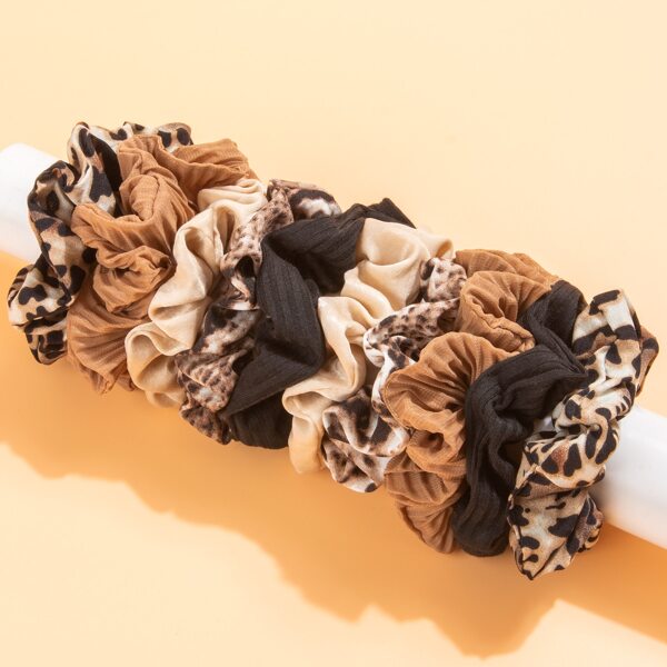 

10pcs Graphic Scrunchies, Multicolor
