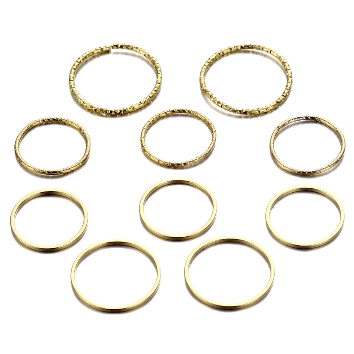

10pcs Simple Ring, Gold