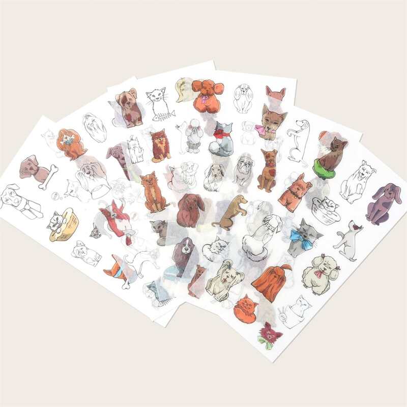 

6sheets Animal Pattern Sticker, Multicolor