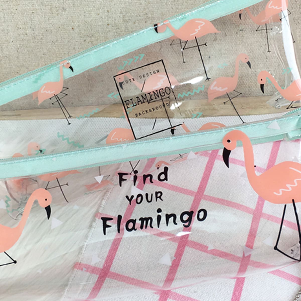 

1pc Flamingo Print Random Pencil Bag, Multicolor