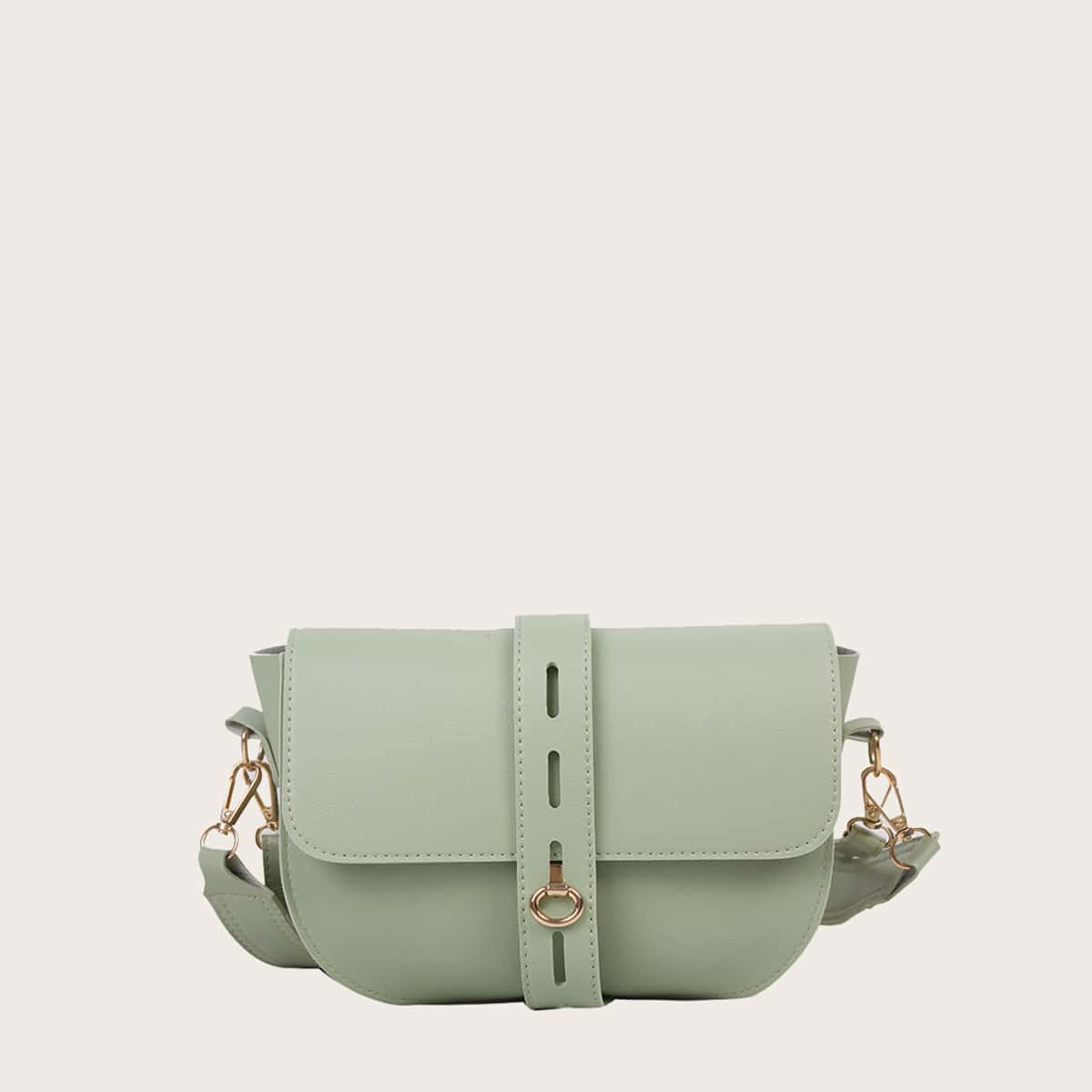 

Solid Ring Lock Saddle Bag, Green