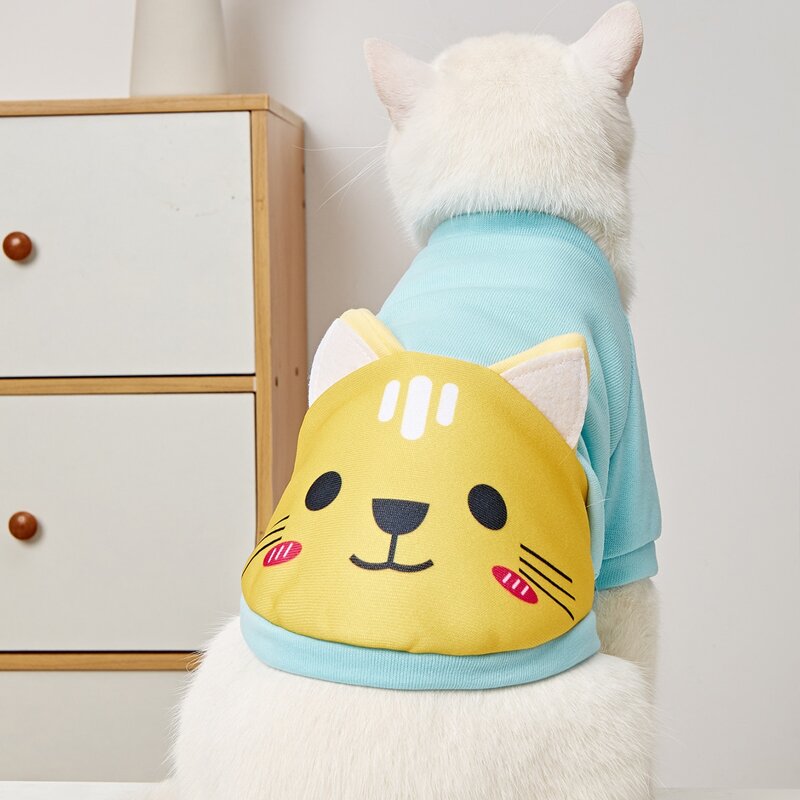 

Cartoon Rabbit Print Pet Sweatshirt, Blue
