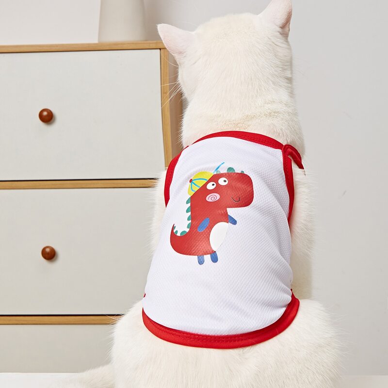 

Cartoon Graphic Pet Tank Top, White