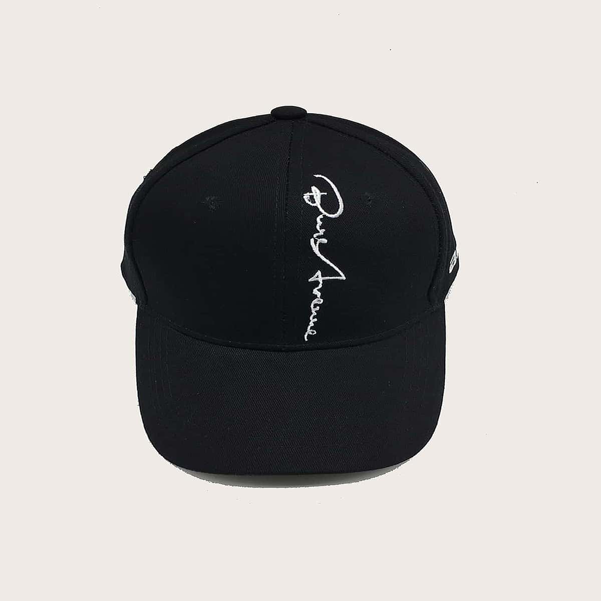 

Letter Embroidery Baseball Cap, Black