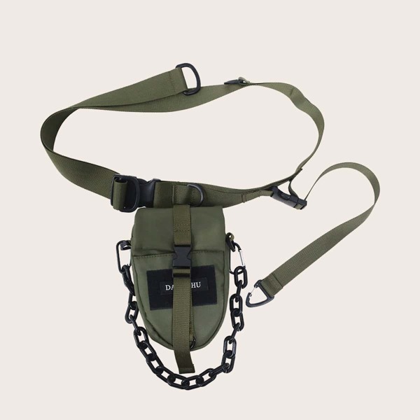 

Men Release Buckle Design Sling Bag, Army green