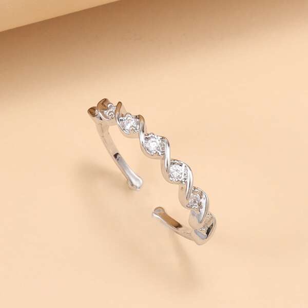 

Rhinestone Decor Ring, Silver