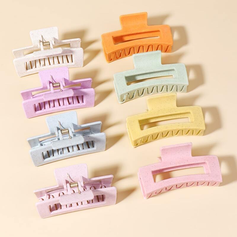 

8pcs Plain Hair Claw, Multicolor
