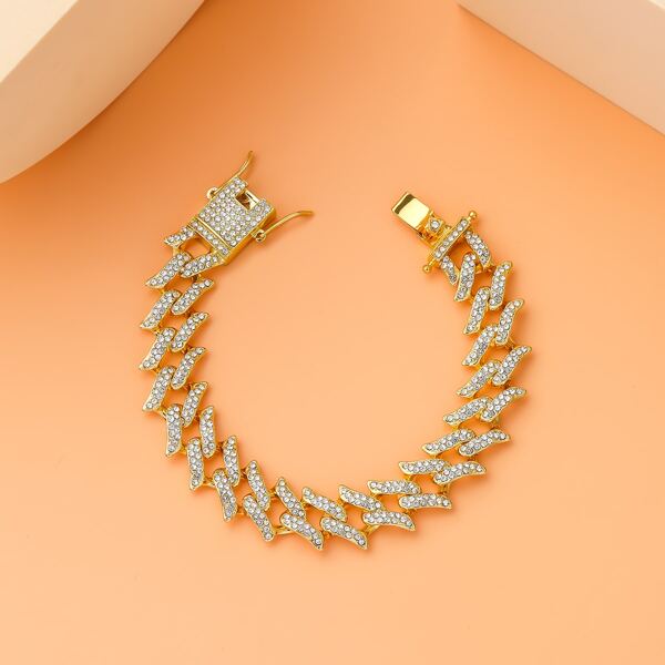 

Rhinestone Decor Bracelet, Gold