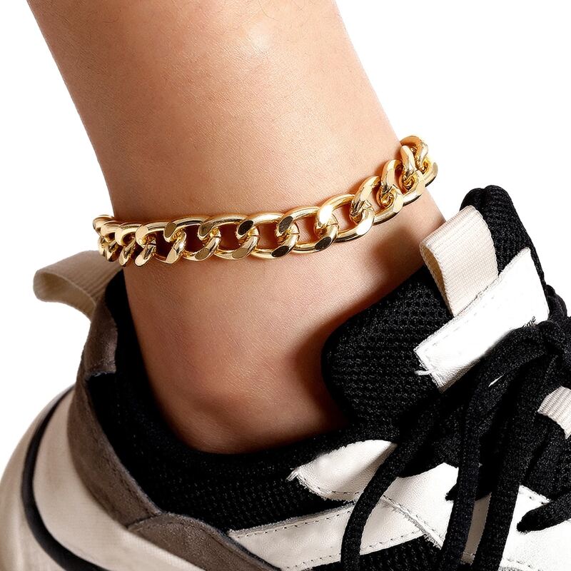 

1pc Chain Anklet, Gold