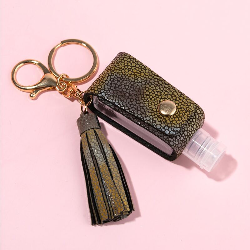 

PU Cover & Bottle Keychain, Gold