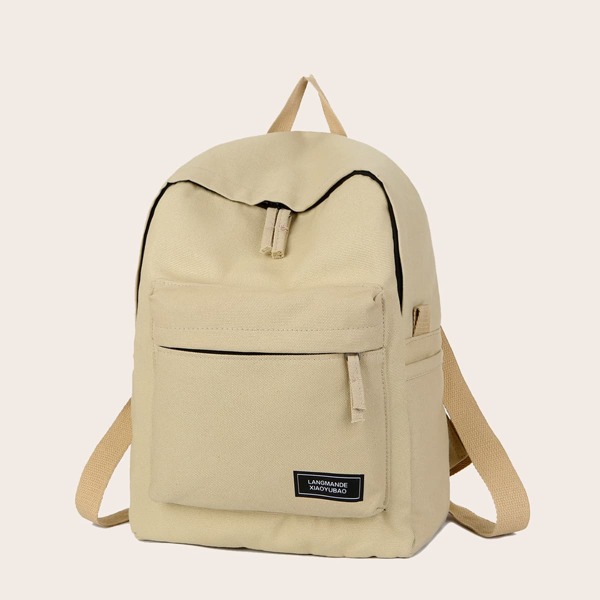 

Letter Patch Pocket Front Backpack, Khaki