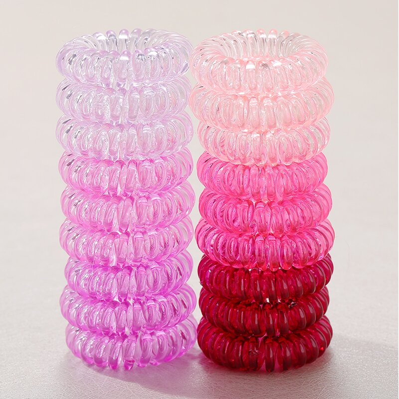 

18pcs Coil Hair Tie, Hot pink