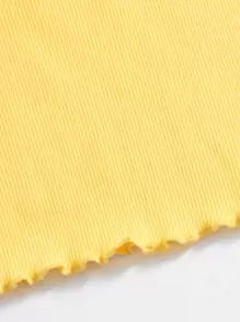 Muchica 生菜邊羅紋針織短版吊帶上衣