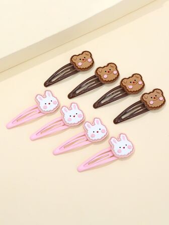8入組小兔子裝飾髮夾