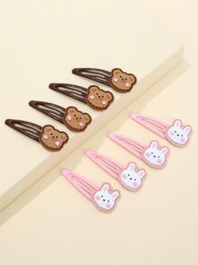 8pcs Rabbit Decor Hair Clip - Multicolor - View 2