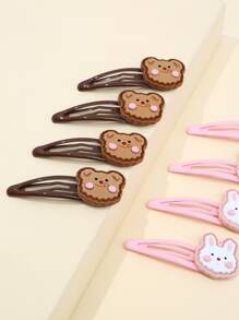 8pcs Rabbit Decor Hair Clip - Multicolor - View 3