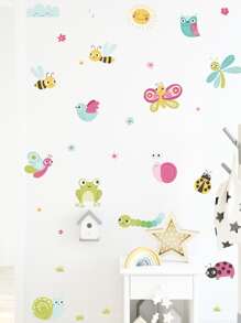 兒童昆蟲圖案墻面貼紙 - 彩色 - 查看 2