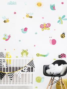 兒童昆蟲圖案墻面貼紙 - 彩色 - 查看 3
