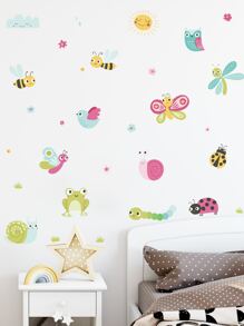 兒童昆蟲圖案墻面貼紙 - 彩色 - 查看 5