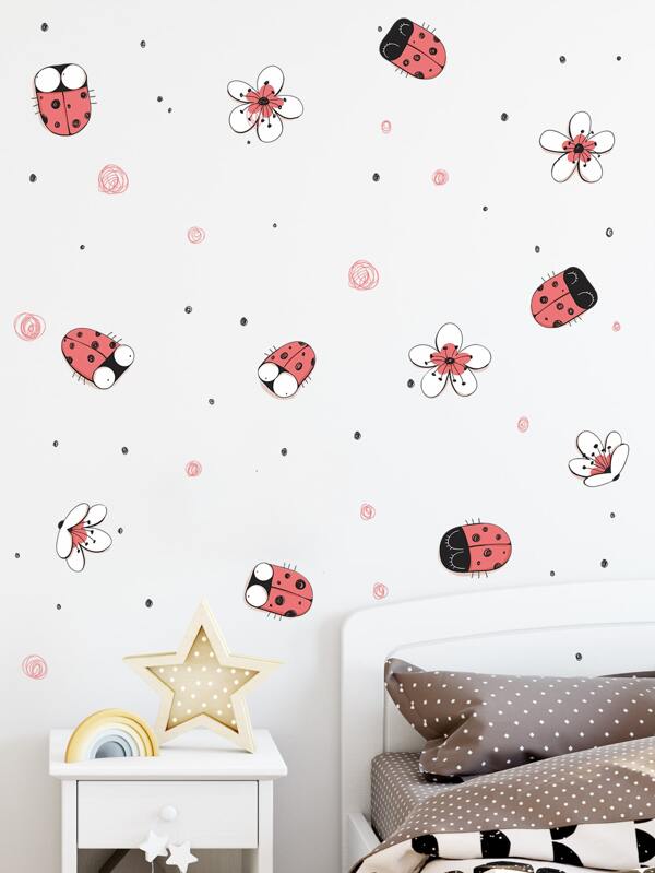 Kids Ladybug Print Wall Sticker Shein Eur - Colorful Ladybug Wall Decals Kids Ladybug Print Wall Sticker Shein Eur - Colorful Ladybug Wall Decals