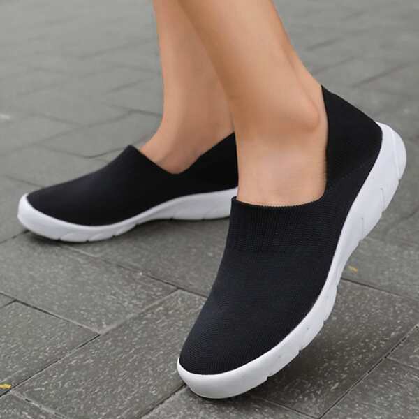 

Slip On Knit Sneakers, Black