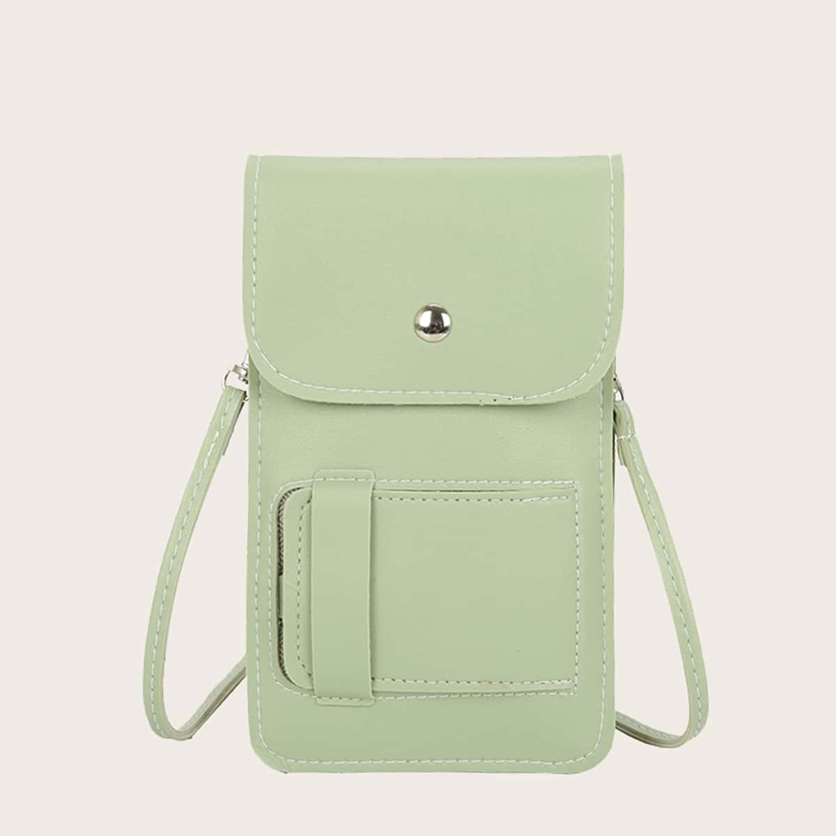 

Solid Crossbody Phone Bag, Green