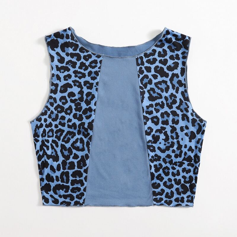 

Contrast Leopard Tank Top, Multicolor