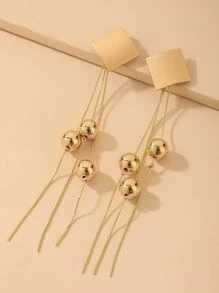 Pendientes largos con diseño geométrico - Amarillo Oro - Ver 3