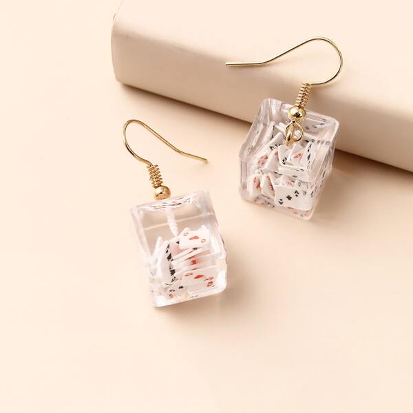 

Acrylic Geo Drop Earrings, White
