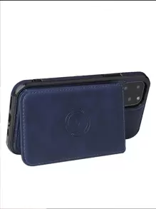 1 chiếc ốp lưng kiêm ví gập từ tính có họa tiết Crazy Horse, tương thích với iPhone 15 Pro Max và Galaxy S24 Ultra, phiên bản quốc tế, không phải phiên bản nội địa. - Màu xanh lam - Xem 2