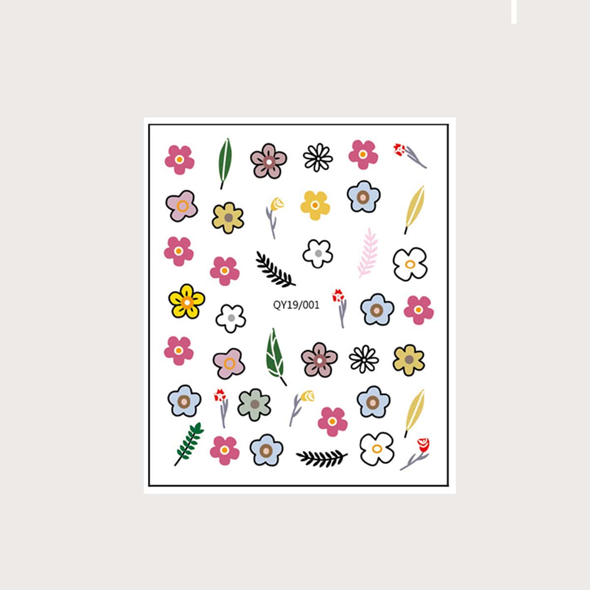 

1sheet Flower Nail Sticker, Multicolor
