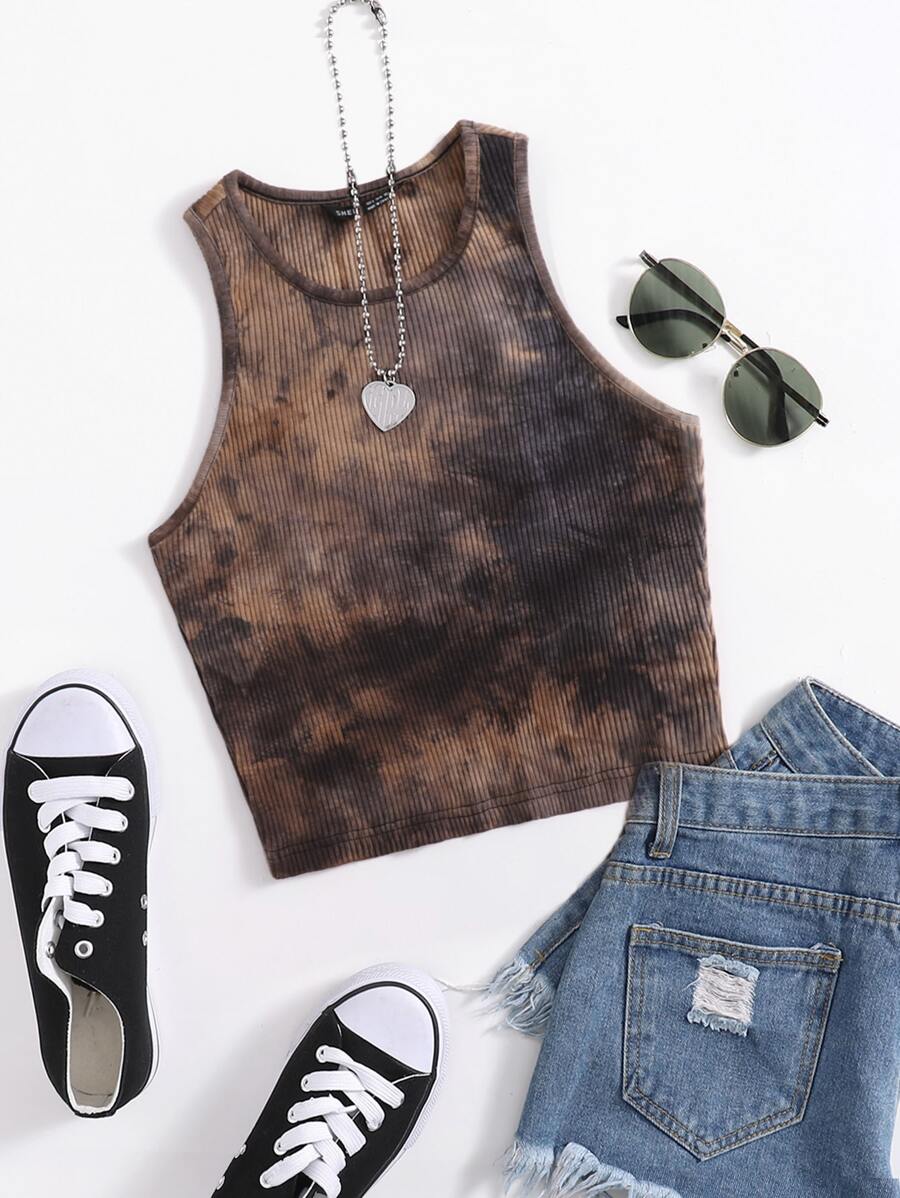 Muchica 羅紋針織紮染背心上衣