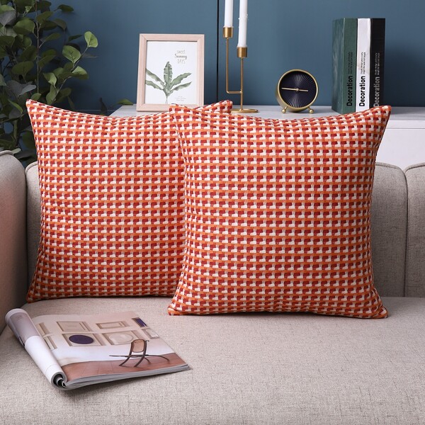 

1pc Plaid Cushion Cover Without Filler, Multicolor