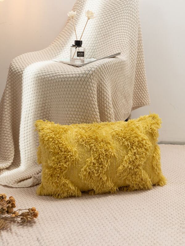 Solid Tufted Lumbar Pillow Cover Without Filler SHEIN USA
