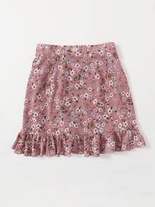 Soleia Ditsy Floral Ruffle Hem Wrap Skirt - Multicolor - View 2